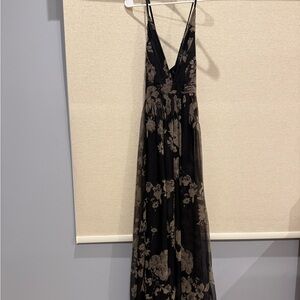 Elegant Black Floral Maxi Dress